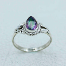 Solitaire Citrine Engagement Ring in Sterling Silver