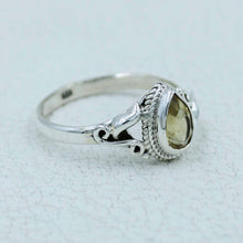 Solitaire Citrine Engagement Ring in Sterling Silver