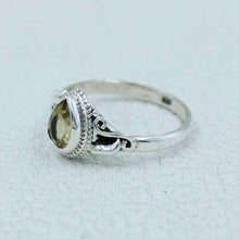Solitaire Citrine Engagement Ring in Sterling Silver