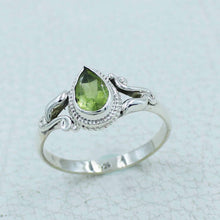 Solitaire Citrine Engagement Ring in Sterling Silver