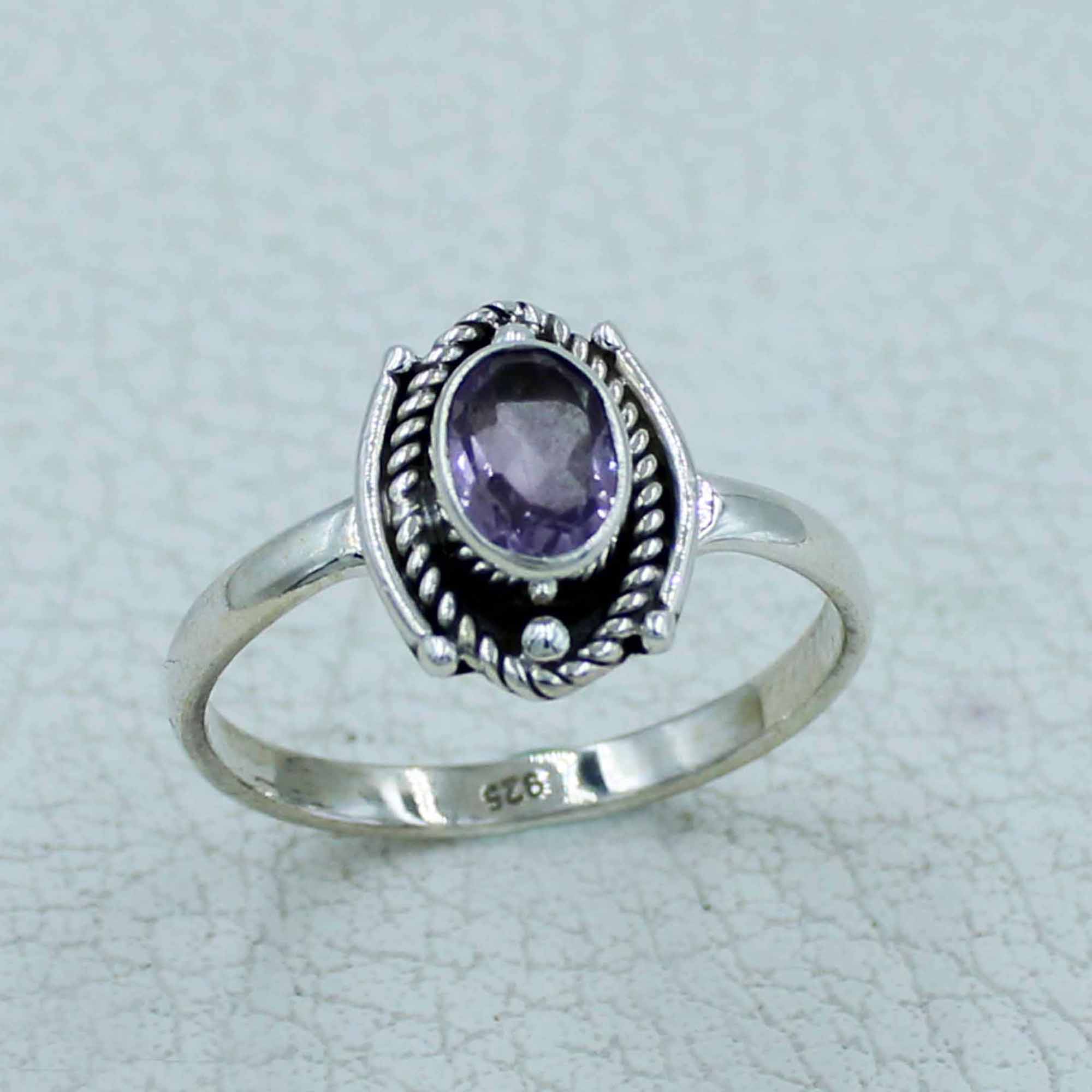 Amethyst Designer 925 Sterling Silver Ring