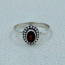 Garnet Cut Stone Sterling Silver Ring