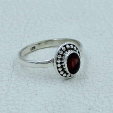Garnet Cut Stone Sterling Silver Ring