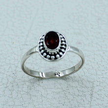 Garnet Cut Stone Sterling Silver Ring