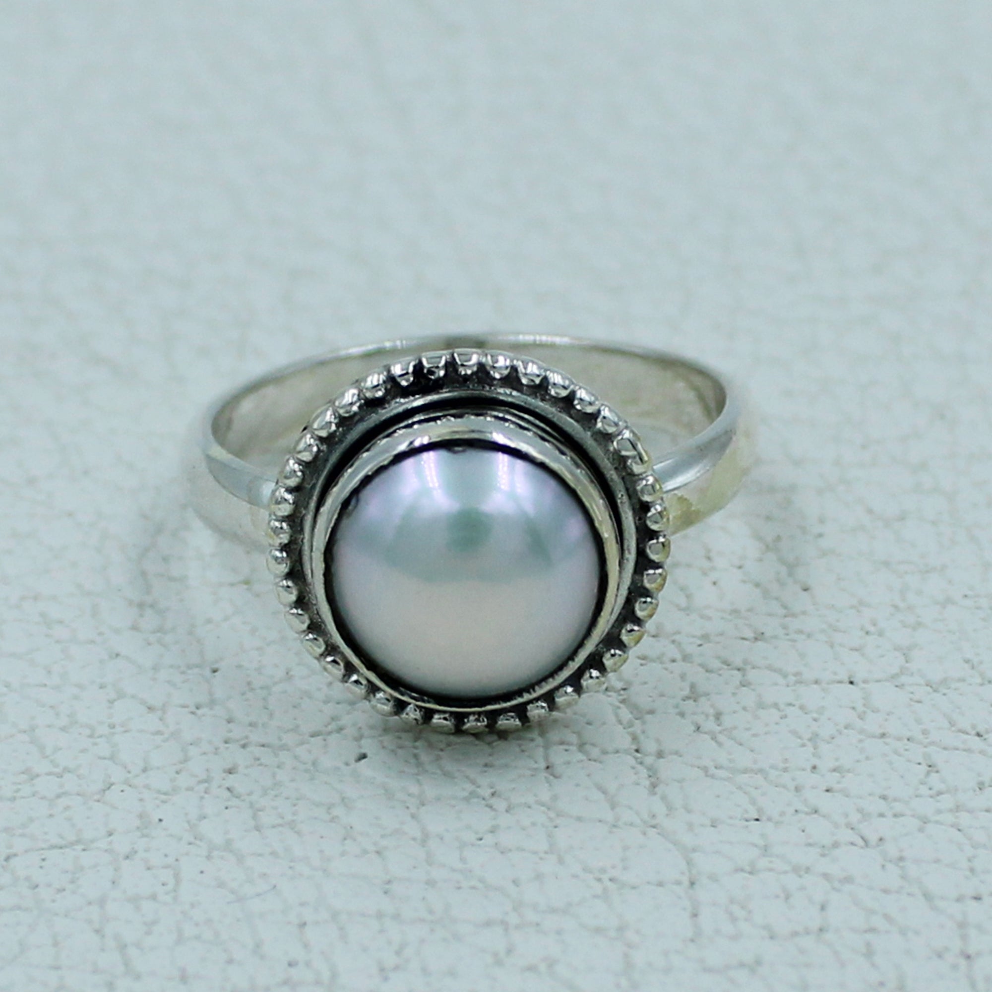 Cultured South Sea Pearl Silver Ring