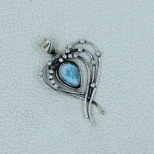 Blue Larimar Designer Sterling Silver Pendant