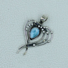 Blue Larimar Designer Sterling Silver Pendant