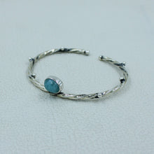 Larimar Gemstone Sterling Silver Bangle
