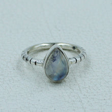 Rainbow Moonstone Sterling Silver Bridal Ring