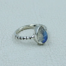 Rainbow Moonstone Sterling Silver Bridal Ring