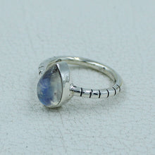Rainbow Moonstone Sterling Silver Bridal Ring