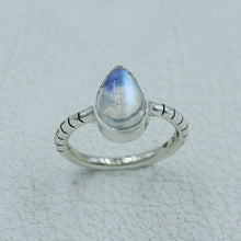 Rainbow Moonstone Sterling Silver Bridal Ring