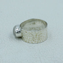 Moonstone Sterling Silver Wide Band Ring