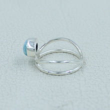 Blue Larimar 925 Silver Engagement Ring