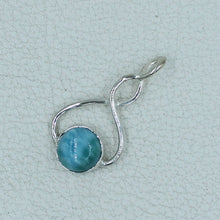Natural Well Polished Larimar Silver Pendant