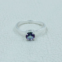 6 MM Round Cut Stone Silver Ring - Citrine, Peridot, Garnet, Amethyst, Onyx Gemstone