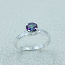 6 MM Round Cut Stone Silver Ring - Citrine, Peridot, Garnet, Amethyst, Onyx Gemstone