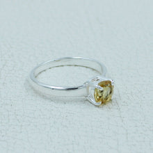 6 MM Round Cut Stone Silver Ring - Citrine, Peridot, Garnet, Amethyst, Onyx Gemstone