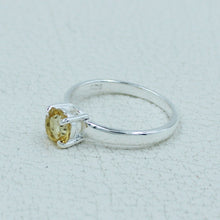6 MM Round Cut Stone Silver Ring - Citrine, Peridot, Garnet, Amethyst, Onyx Gemstone