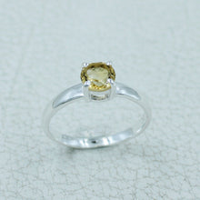 6 MM Round Cut Stone Silver Ring - Citrine, Peridot, Garnet, Amethyst, Onyx Gemstone