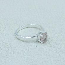 6 MM Round Cut Stone Silver Ring - Citrine, Peridot, Garnet, Amethyst, Onyx Gemstone