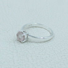 6 MM Round Cut Stone Silver Ring - Citrine, Peridot, Garnet, Amethyst, Onyx Gemstone