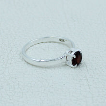 6 MM Round Cut Stone Silver Ring - Citrine, Peridot, Garnet, Amethyst, Onyx Gemstone