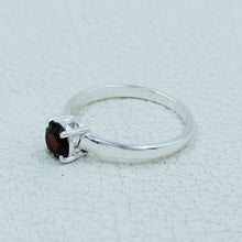 6 MM Round Cut Stone Silver Ring - Citrine, Peridot, Garnet, Amethyst, Onyx Gemstone
