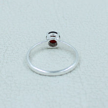 6 MM Round Cut Stone Silver Ring - Citrine, Peridot, Garnet, Amethyst, Onyx Gemstone