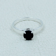 6 MM Round Cut Stone Silver Ring - Citrine, Peridot, Garnet, Amethyst, Onyx Gemstone