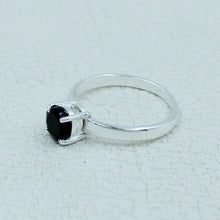 6 MM Round Cut Stone Silver Ring - Citrine, Peridot, Garnet, Amethyst, Onyx Gemstone