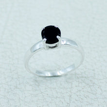 6 MM Round Cut Stone Silver Ring - Citrine, Peridot, Garnet, Amethyst, Onyx Gemstone