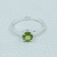 6 MM Round Cut Stone Silver Ring - Citrine, Peridot, Garnet, Amethyst, Onyx Gemstone