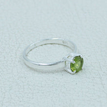 6 MM Round Cut Stone Silver Ring - Citrine, Peridot, Garnet, Amethyst, Onyx Gemstone