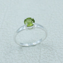 6 MM Round Cut Stone Silver Ring - Citrine, Peridot, Garnet, Amethyst, Onyx Gemstone