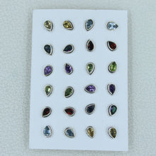 Natural Multi Gemstone 12 Pair Studs Earrings
