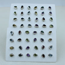 Natural Multi Gemstone 12 Pair Studs Earrings