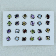 925 Sterling Silver Studs Earrings - Multi Stone 12 Pair Earrings