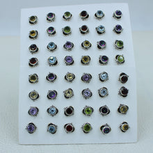925 Sterling Silver Studs Earrings - Multi Stone 12 Pair Earrings