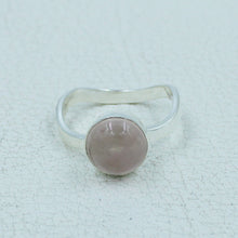 Love Stone Rose Quartz Silver Ring