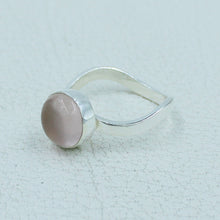 Love Stone Rose Quartz Silver Ring