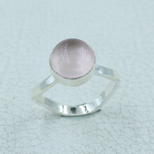 Love Stone Rose Quartz Silver Ring
