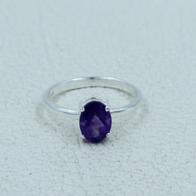 Garnet Minimalist Ring 925 Silver Birthstone Gift Jewelry