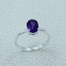 Garnet Minimalist Ring 925 Silver Birthstone Gift Jewelry