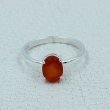 Garnet Minimalist Ring 925 Silver Birthstone Gift Jewelry