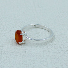 Garnet Minimalist Ring 925 Silver Birthstone Gift Jewelry