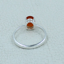 Garnet Minimalist Ring 925 Silver Birthstone Gift Jewelry