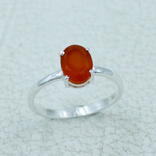 Garnet Minimalist Ring 925 Silver Birthstone Gift Jewelry