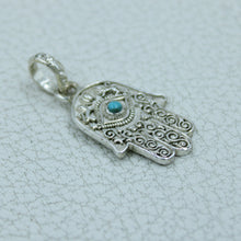 Arizona Turquoise Evil Eye Pendant - Hamsa Hand Silver Pendant
