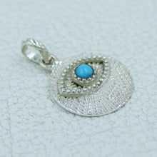 Turquoise Evil Eye Pendant - Turquoise Sterling Silver Jewelry